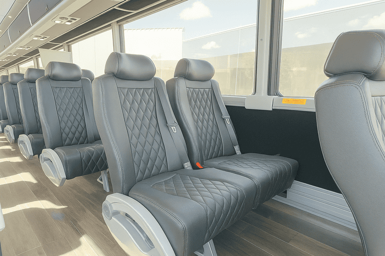 interior of Edmond Coach Bus Service charter bus