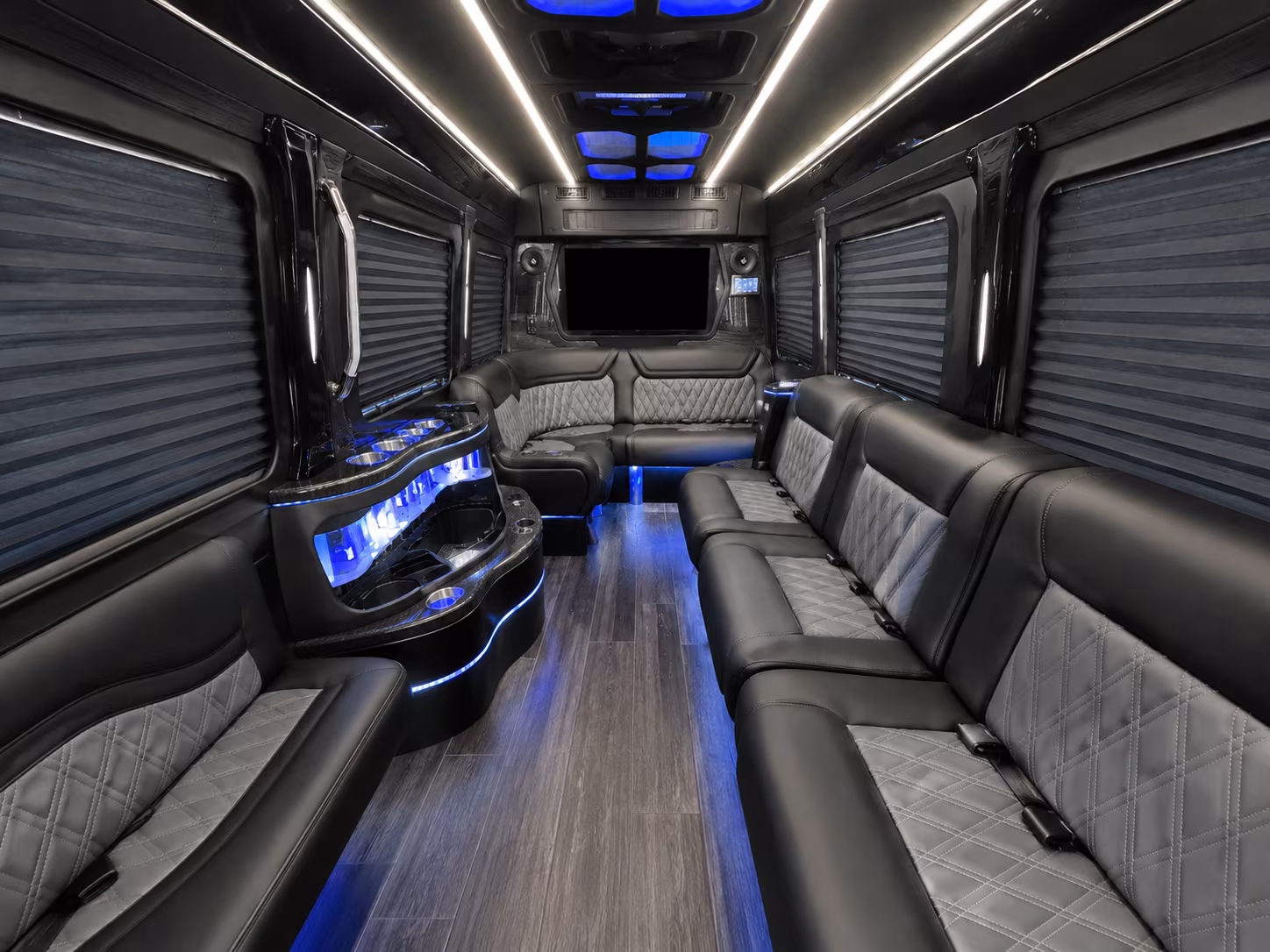 edmond 28 passenger party bus inside