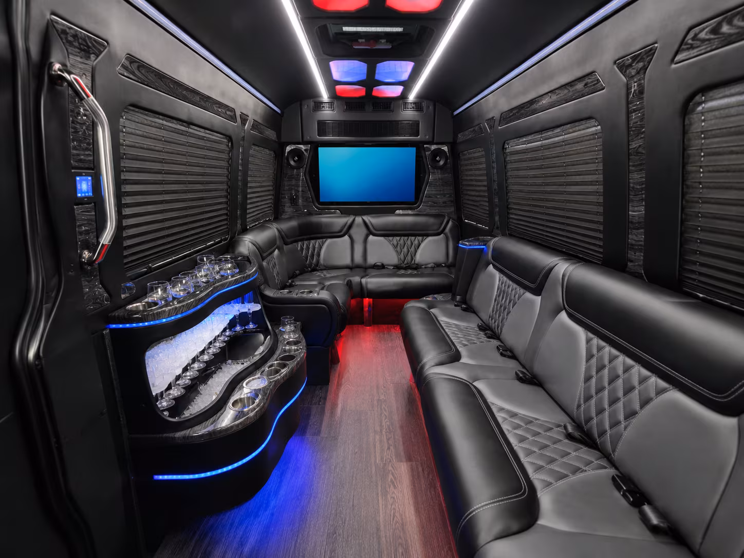 edmond 40 passenger party bus inside
