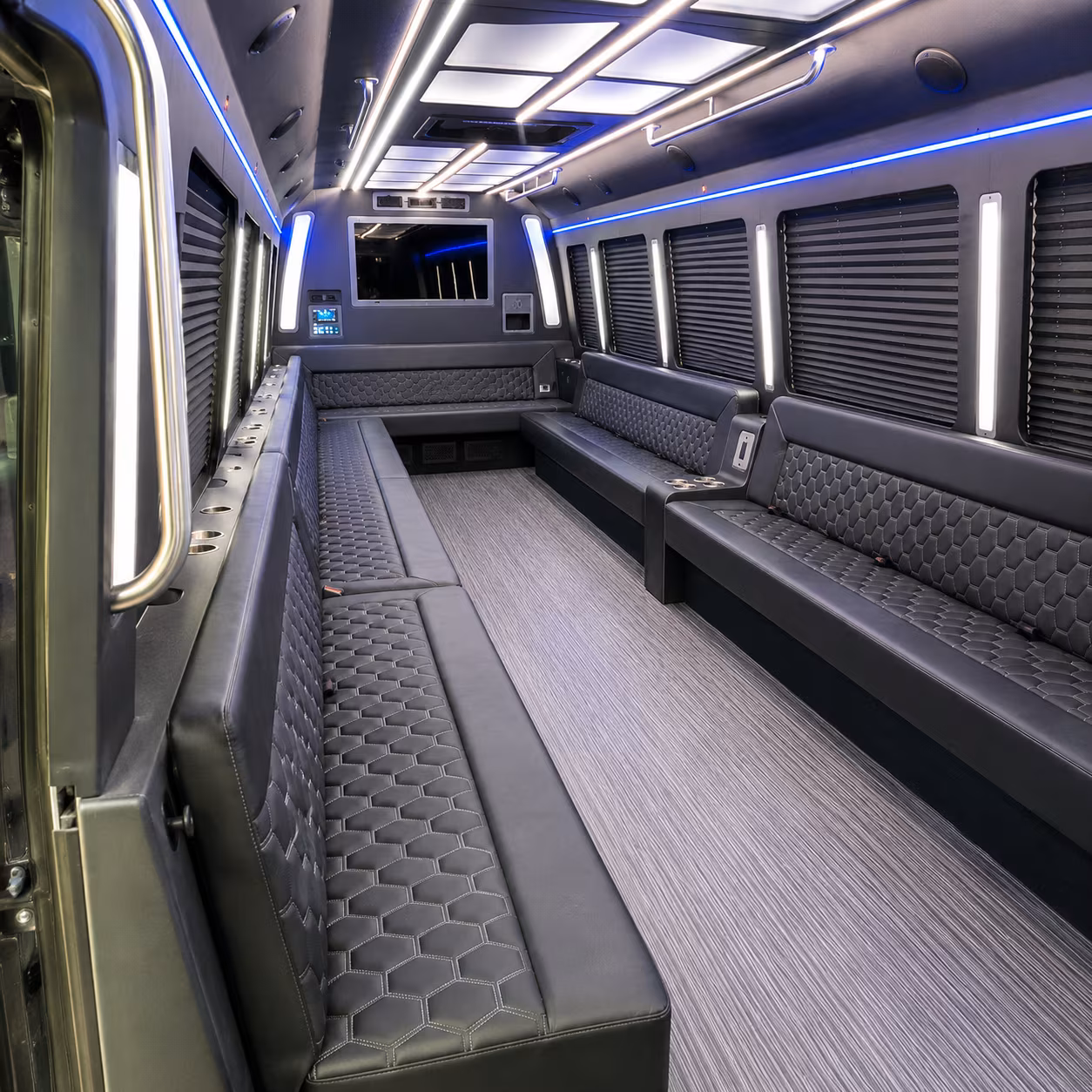 edmond 40 passenger party bus interior
