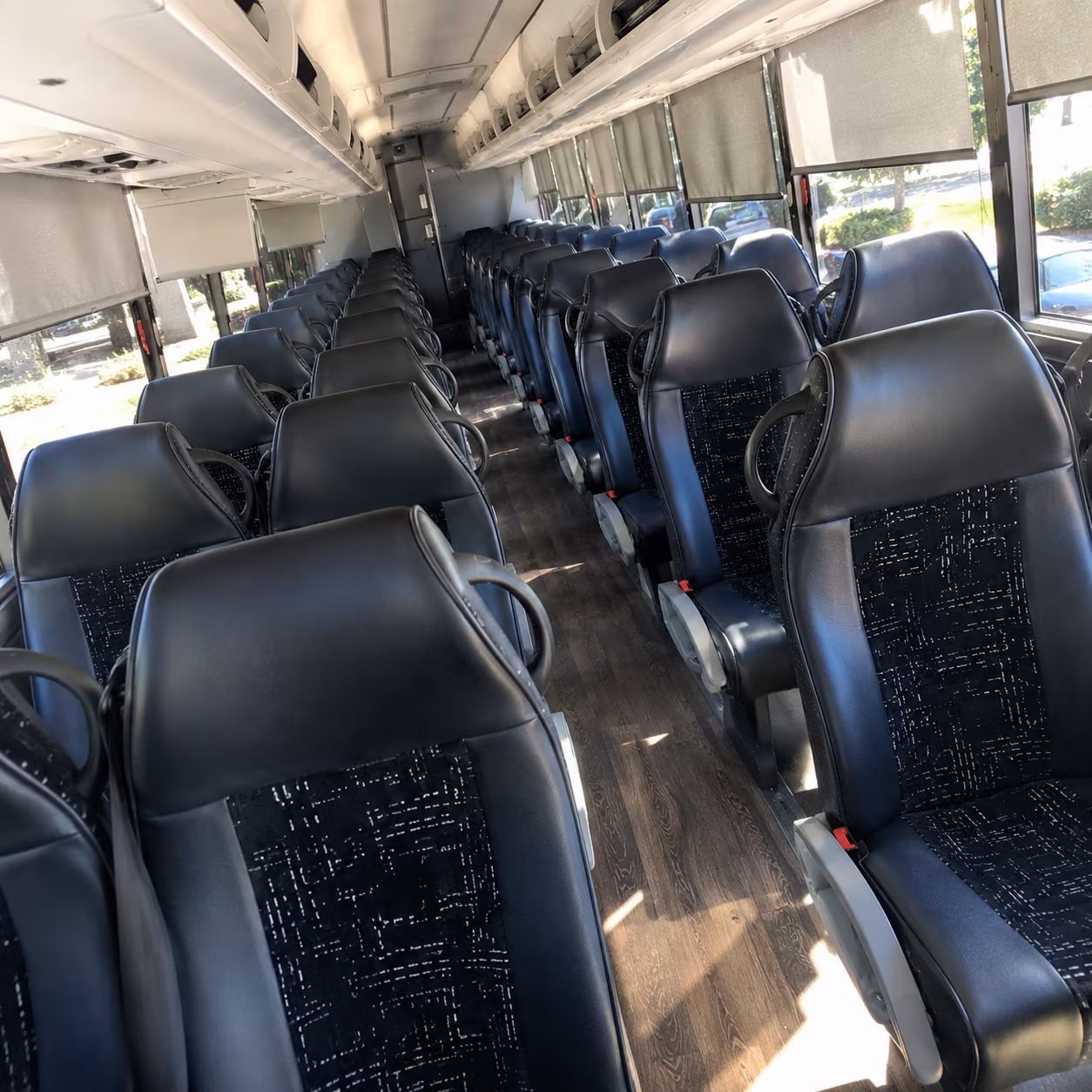 edmond 56 passenger charter bus inside
