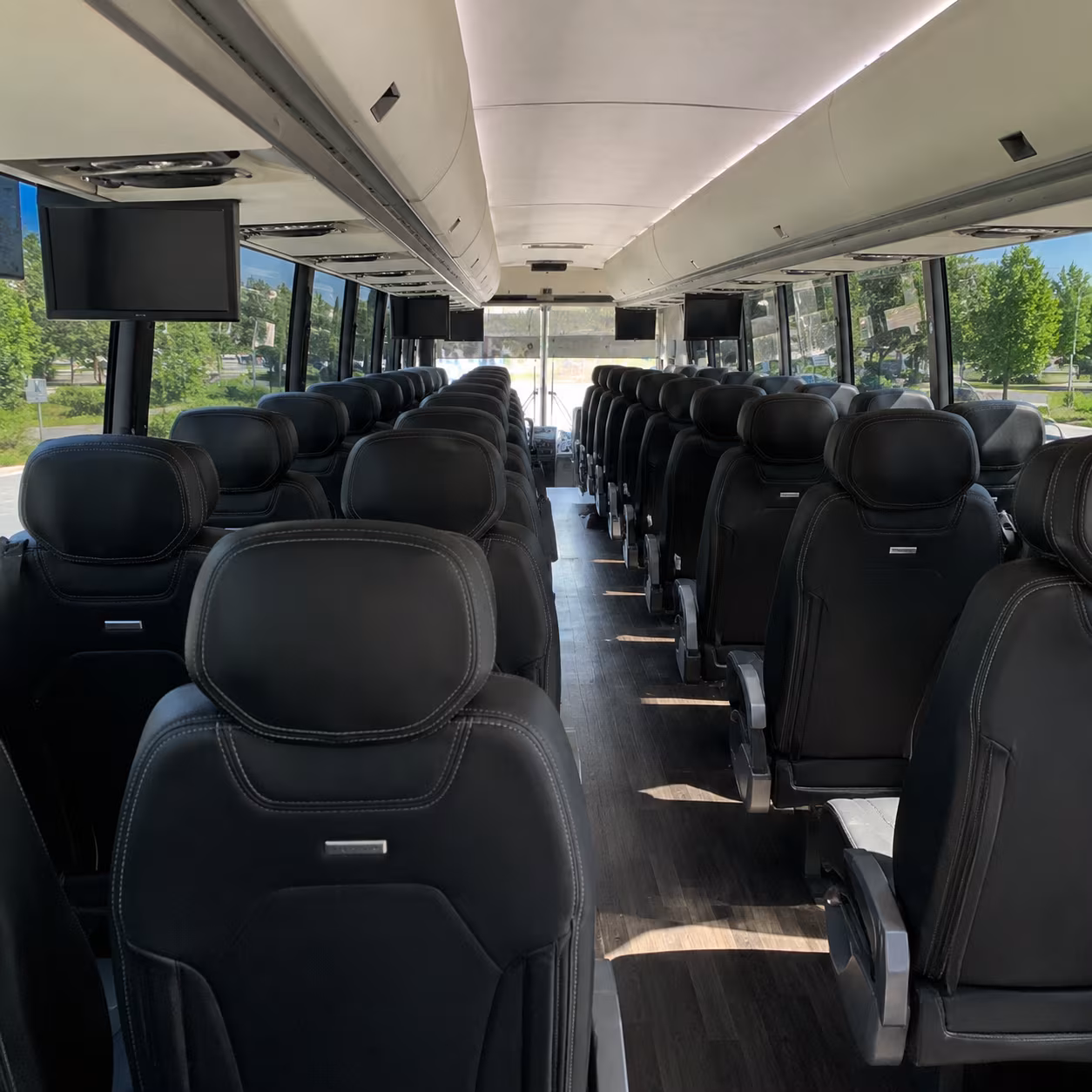 edmond 56 passenger charter bus interior